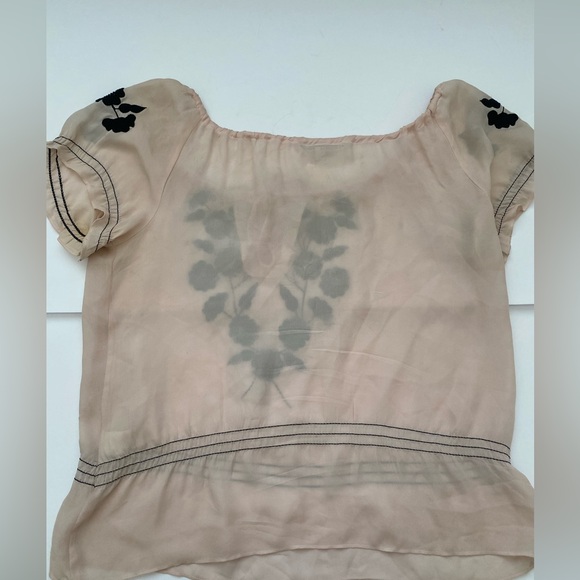 Y2K 100% silk Nanette Lepore peasant top - Picture 7 of 7
